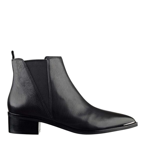 Marc Fisher YALE POINTY TOE CHELSEA BOOTIE Black Leather Ankle Boots 10M - Picture 5 of 13